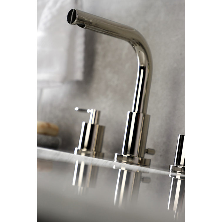 Serena Polished Nickel Widespread Bathroom Faucet with Dual Lever Handles