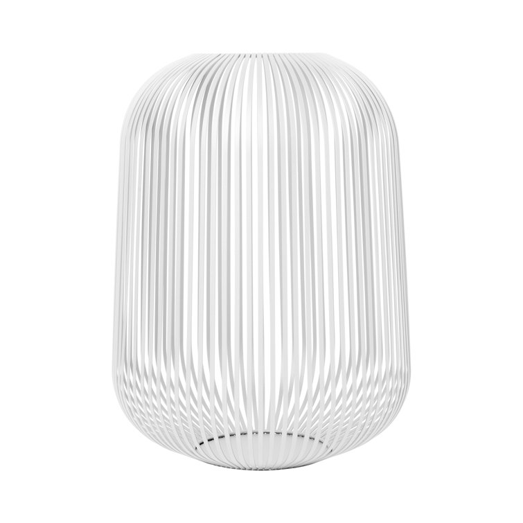 Elegant White Metal Hanging Candle Lantern, 17.75" H