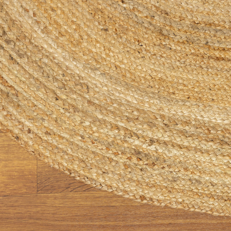 Handmade Natural Jute Braided Round Area Rug, 3 Feet