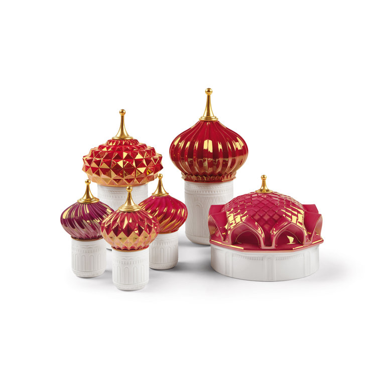 Ruby Red Porcelain Scented Candle with Gilded Lid, 10.2"