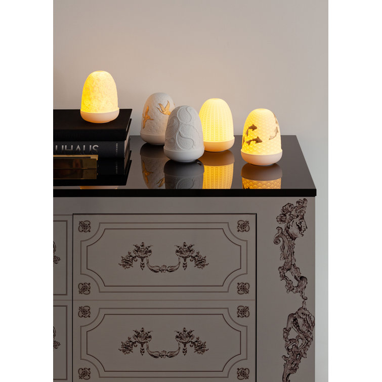 White Outdoor Wicker Dome LED Stick Lamp