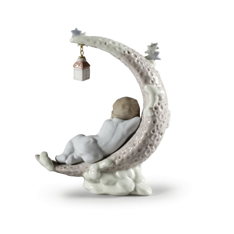 Heavenly Slumber Crescent Moon Porcelain Baby Boy Figurine