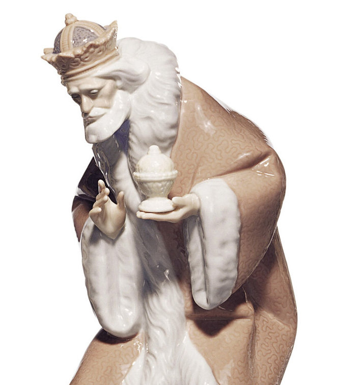 Elegant Porcelain Three Kings Nativity Scene Figurines, 1000ml