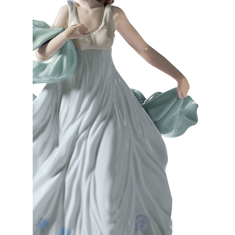 Summer Serenade Glossy Porcelain Woman Figurine