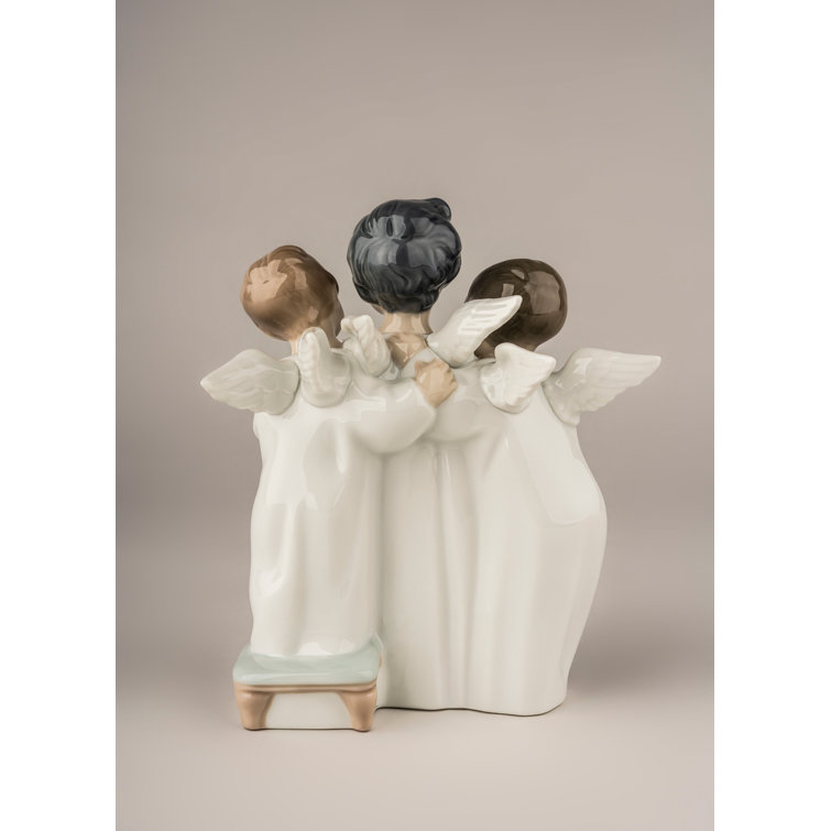 Cherubic Trio Porcelain Angel Statue for Valentine's Day