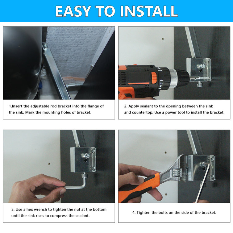 Silver Rust Resistant Sink Installation Repair Kit