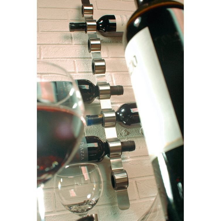 Stainless Steel Wall Mounted 8-Bottle Wine Rack