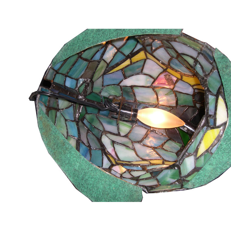 Multicolor Frog Tiffany Stained Glass Accent Lamp with 1-Light