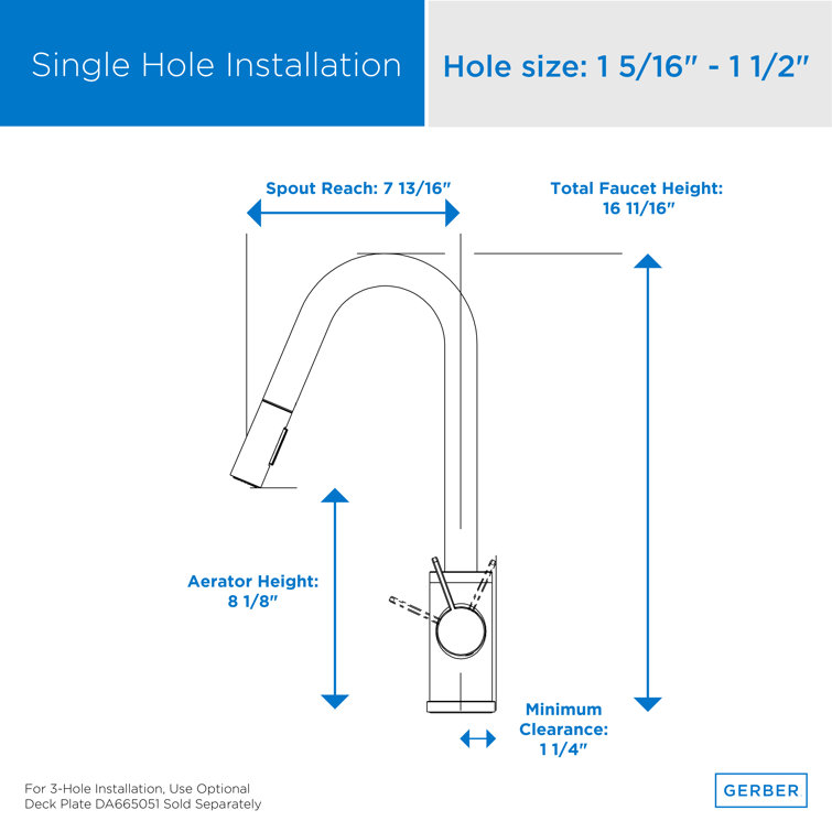 Amalfi Chrome Pull-Down Single Handle Kitchen Faucet