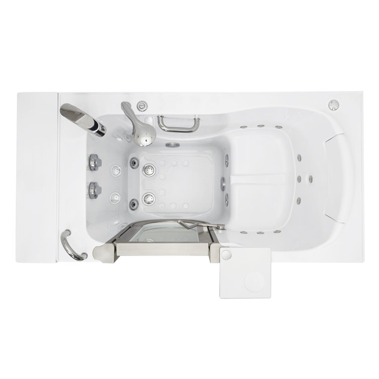 52'' White Acrylic Walk-In Bathtub with Left Door