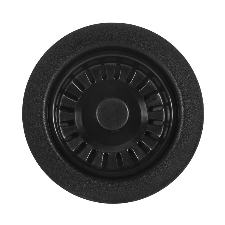 Matte Black Durable Polymer Kitchen Sink Strainer Assembly