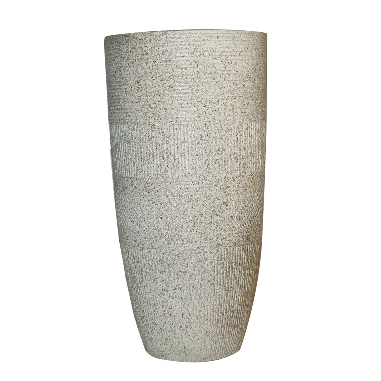 Vintage Home Tall Off-White Fiberstone Round Planter