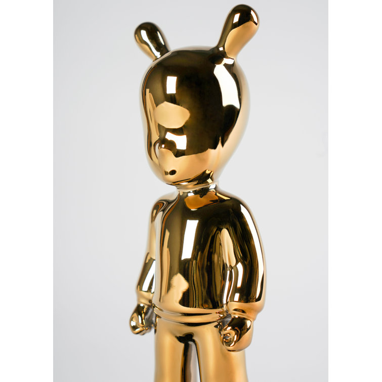 Gold and Black Porcelain Guest Figurine