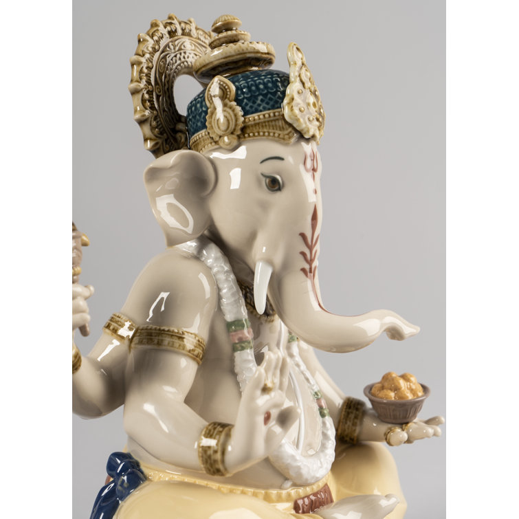 Lladró Spanish Porcelain Ganesha Elephant Figurine