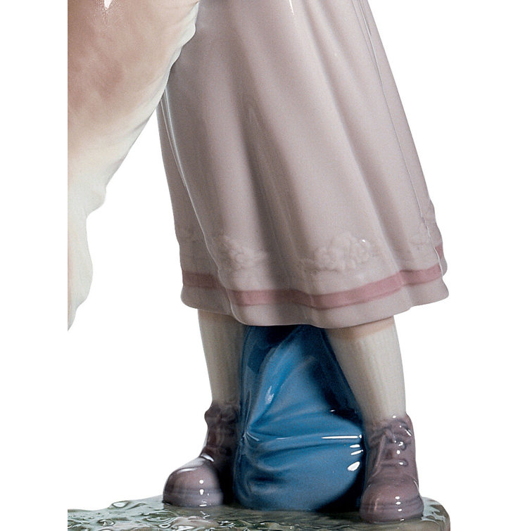 Charming Pastel Porcelain Dog Figurine, 10.5" Novelty Shape