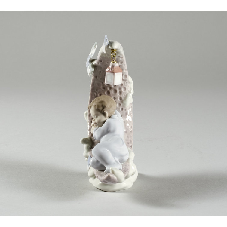 Heavenly Slumber Crescent Moon Porcelain Baby Boy Figurine