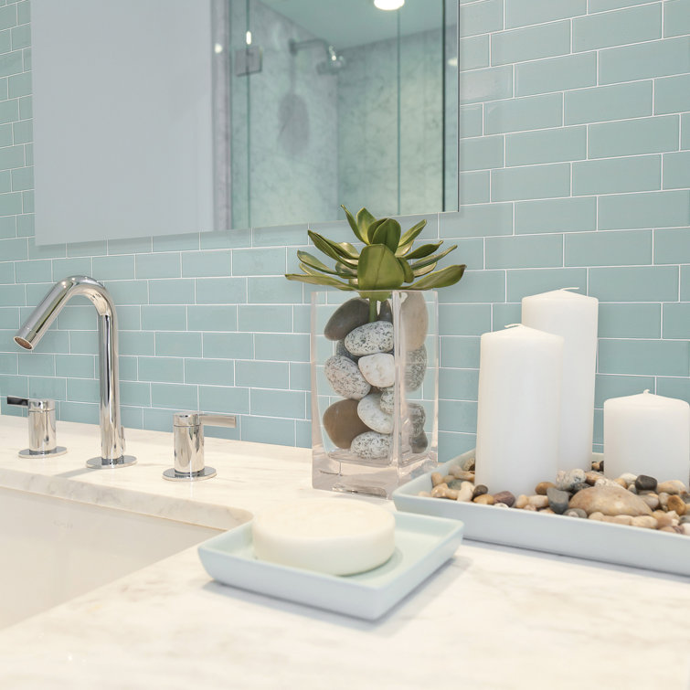 Metro Mia Gray Blue Peel and Stick Backsplash Tiles