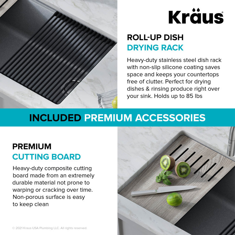 Metallic Gray Quartz Composite Single Bowl Drop-In Kitchen Sink