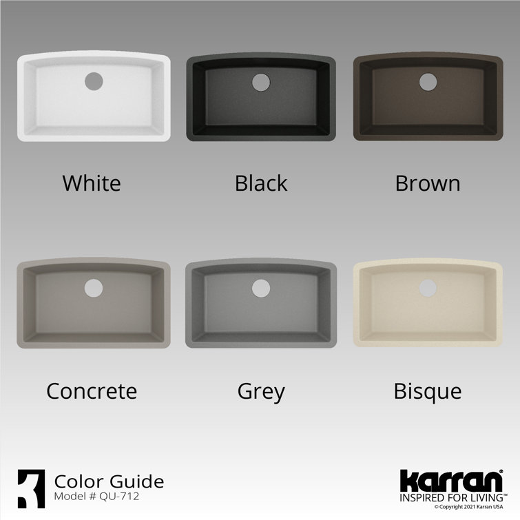 White Quartz Composite Undermount Single Bowl Kitchen Sink