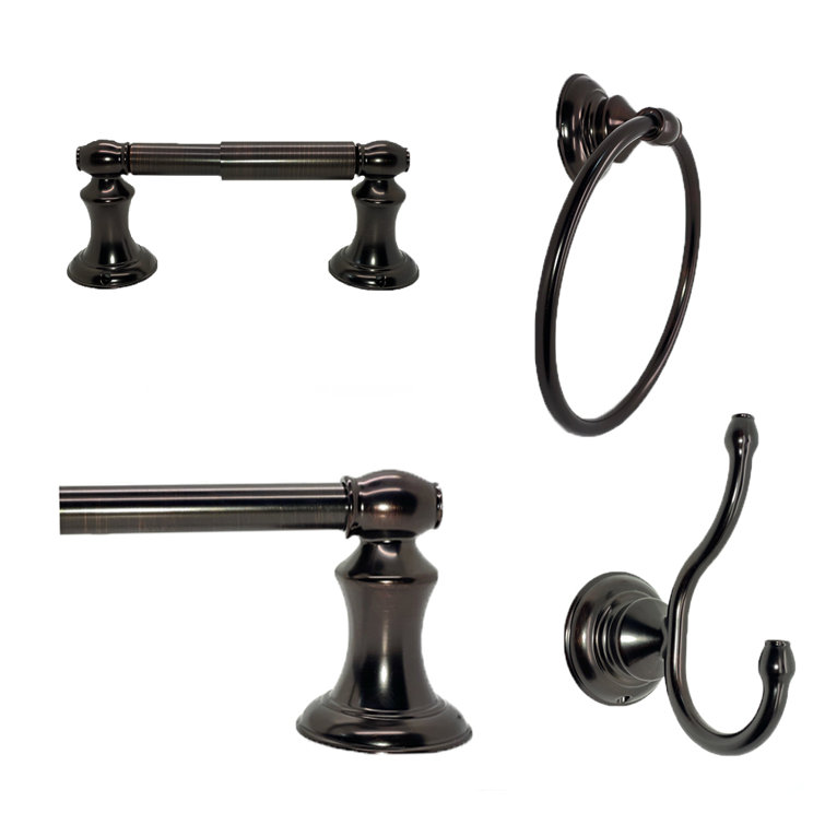Highlander Oil Rubbed Bronze 4-Piece Bathroom Hardware Set