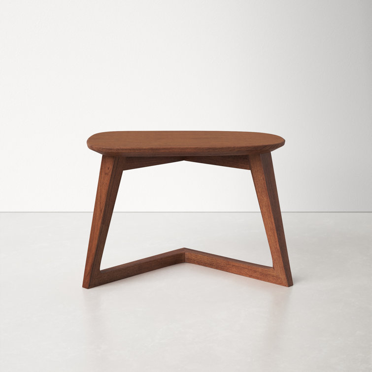 Mid-Century Modern Oval Walnut End Table