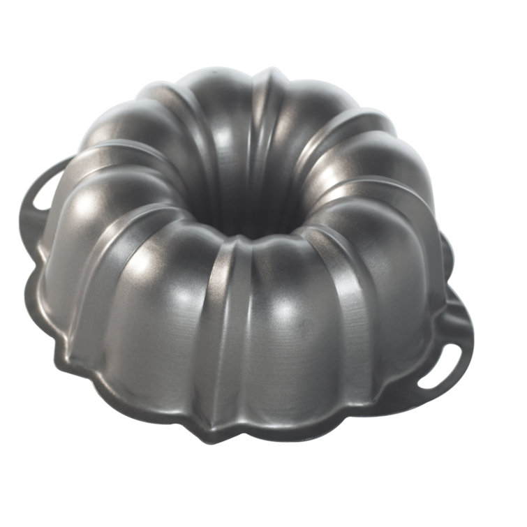Gray Non-stick Aluminum 12-Cup Bundt Pan with Handles