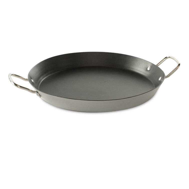 15-Inch Black Aluminized Steel Paella Pan