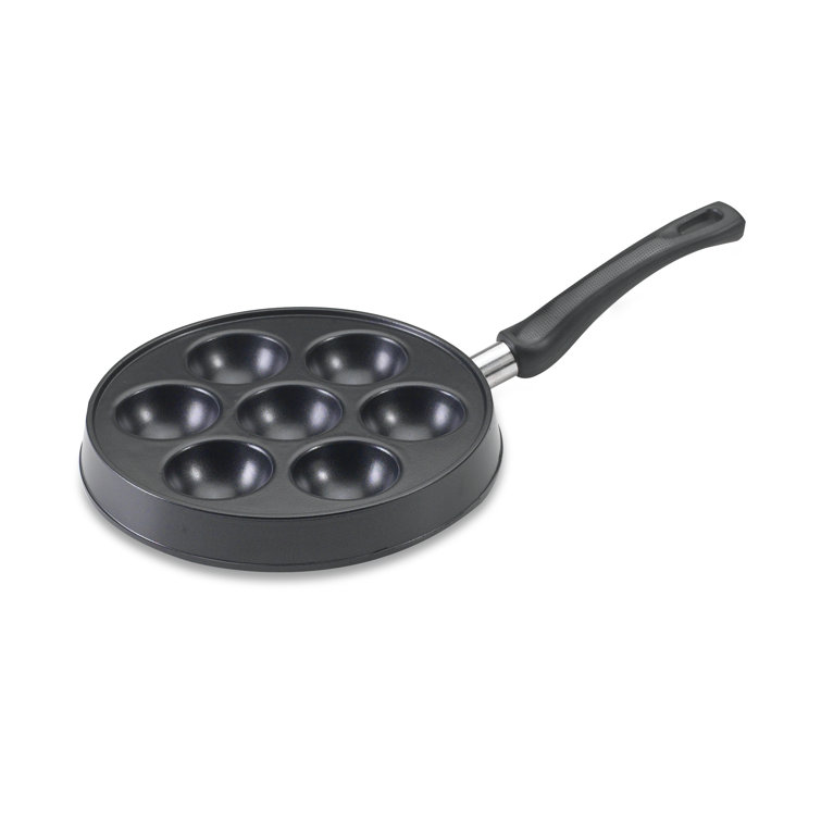 Black Cast Aluminum Danish Ebelskiver Pan