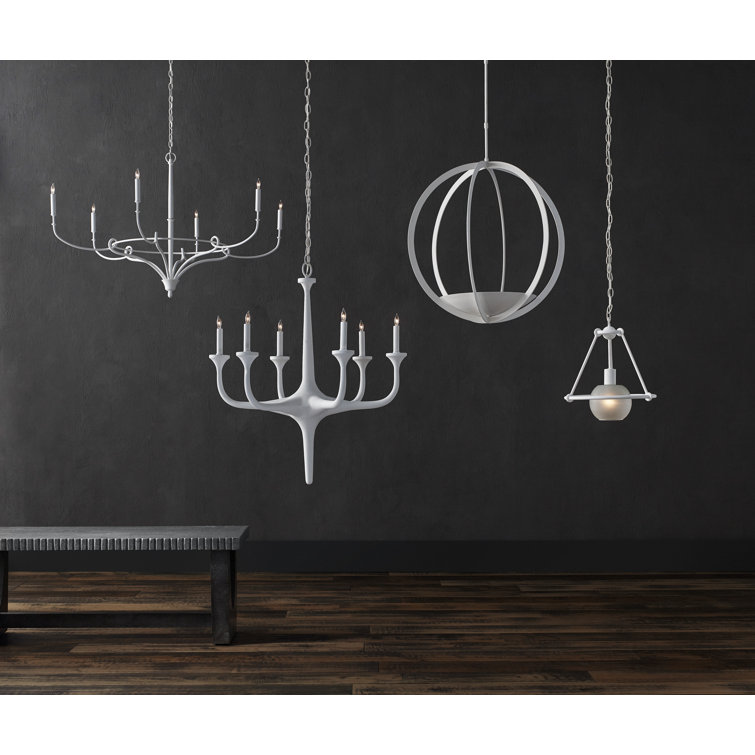 Albion Gesso White 6-Light Iron Chandelier