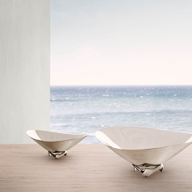 Scandinavian Modernist Mirror-Polished Stainless Steel Decorative Bowl