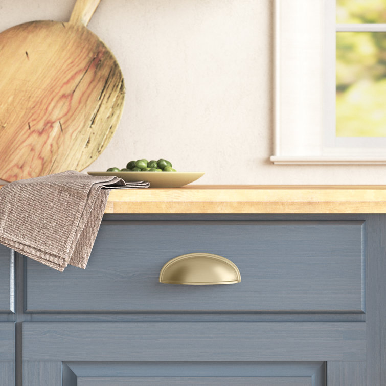 Golden Champagne Traditional Farmhouse Cup Pull with Mounting Hardware