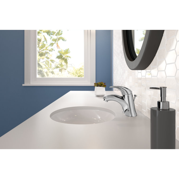 Reliant 3 Low-Arc Polished Chrome Bathroom Sink Faucet with Speed Connect Drain