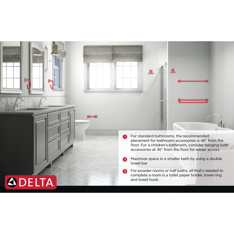 Modern Chrome Wall Mounted Stainless Steel Towel Bar