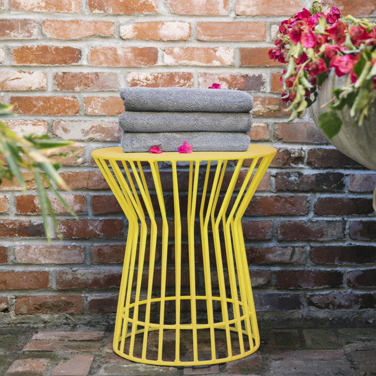 Roberta Yellow Steel Indoor/Outdoor Patio Side Table