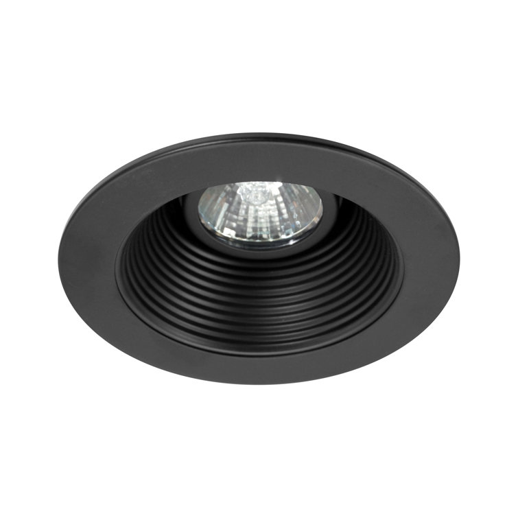 4-Inch Black Steel Recessed LED Baffle Trim