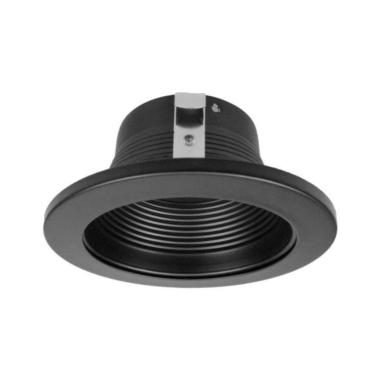 4-Inch Black Steel Recessed LED Baffle Trim