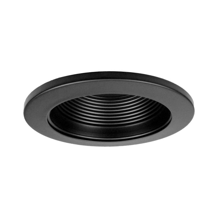 4-Inch Black Steel Recessed LED Baffle Trim