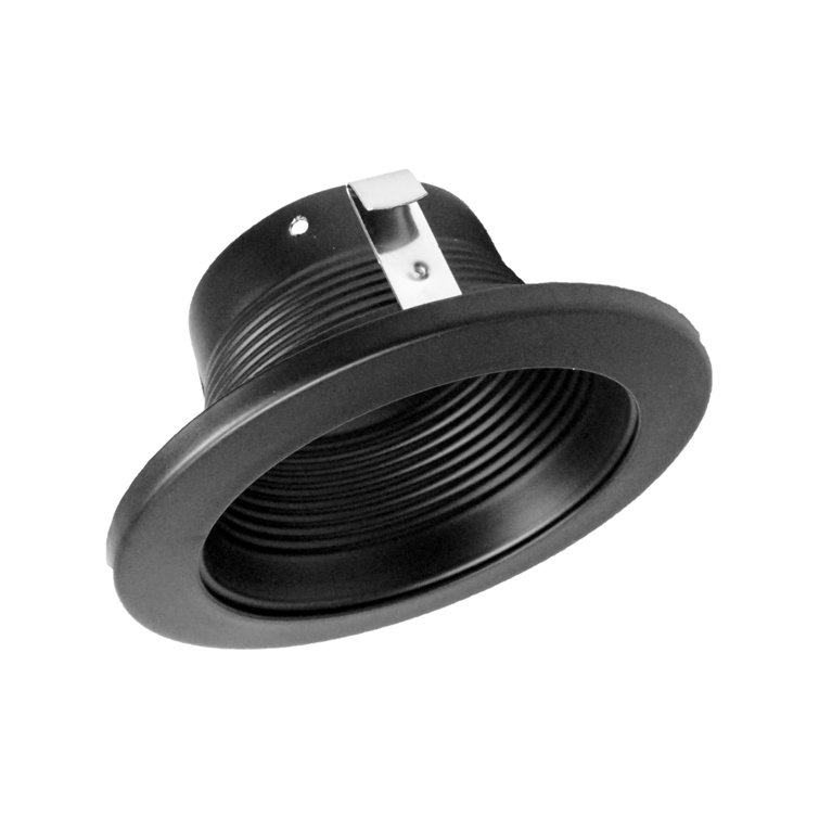 4-Inch Black Steel Recessed LED Baffle Trim