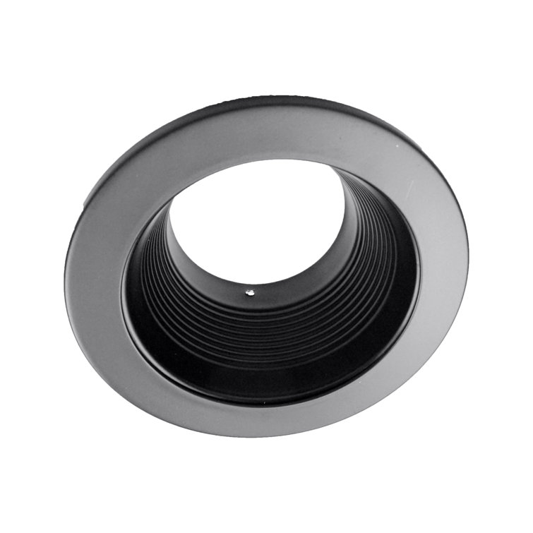 4-Inch Black Steel Recessed LED Baffle Trim