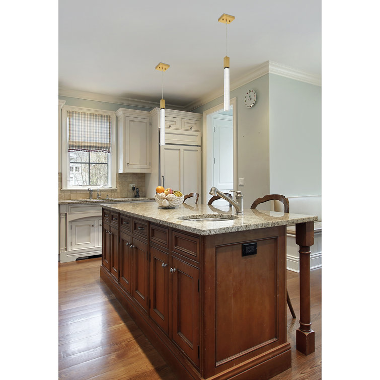 Satin Gold Crystal Raindrop Single Pendant Light