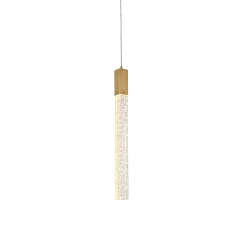 Satin Gold Crystal Raindrop Single Pendant Light