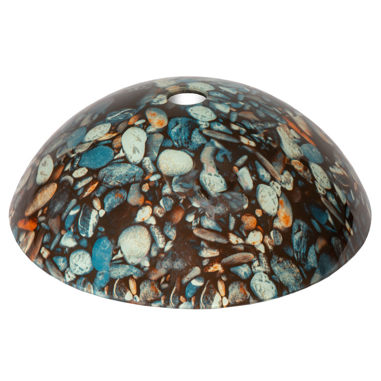 16.5'' Gray and Tan Tempered Glass Pebble Vessel Sink