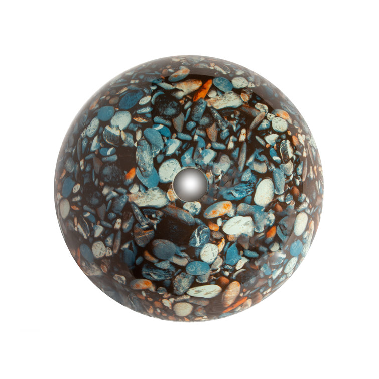 16.5'' Gray and Tan Tempered Glass Pebble Vessel Sink