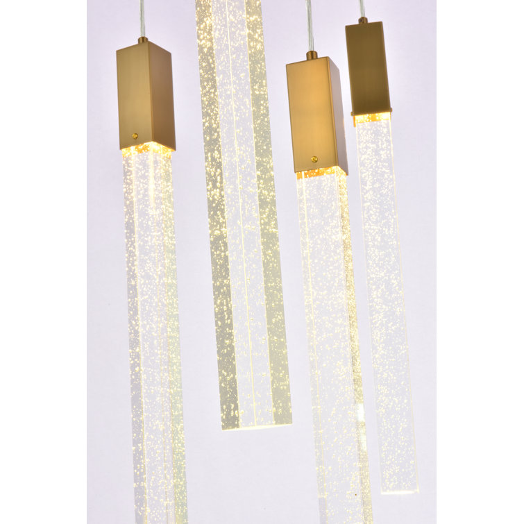 Weston Satin Gold 5-Light LED Crystal Pendant