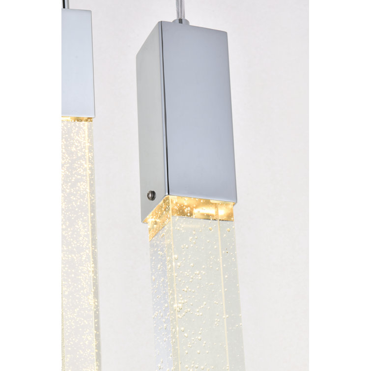Chrome and Crystal 10-Light Adjustable Island Pendant