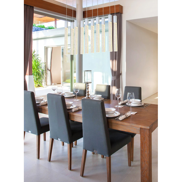 Chrome and Crystal 10-Light Adjustable Island Pendant