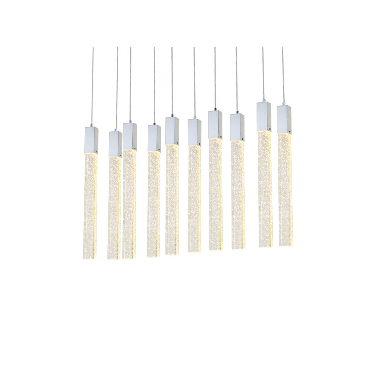 Chrome and Crystal 10-Light Adjustable Island Pendant