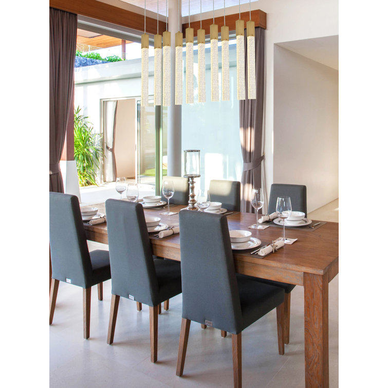 Satin Gold Crystal LED 10-Light Island Pendant