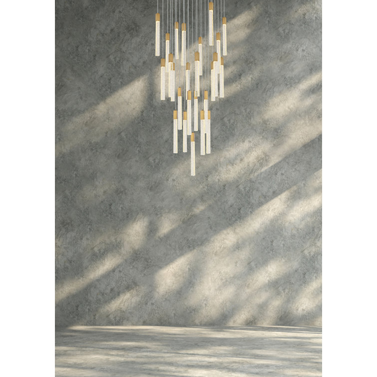 Satin Gold 25-Light Metal and Crystal Pendant