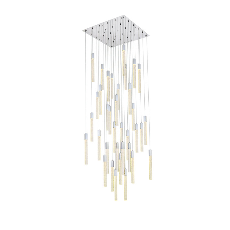 Chrome 36-Light LED Pendant with Glass and Metal